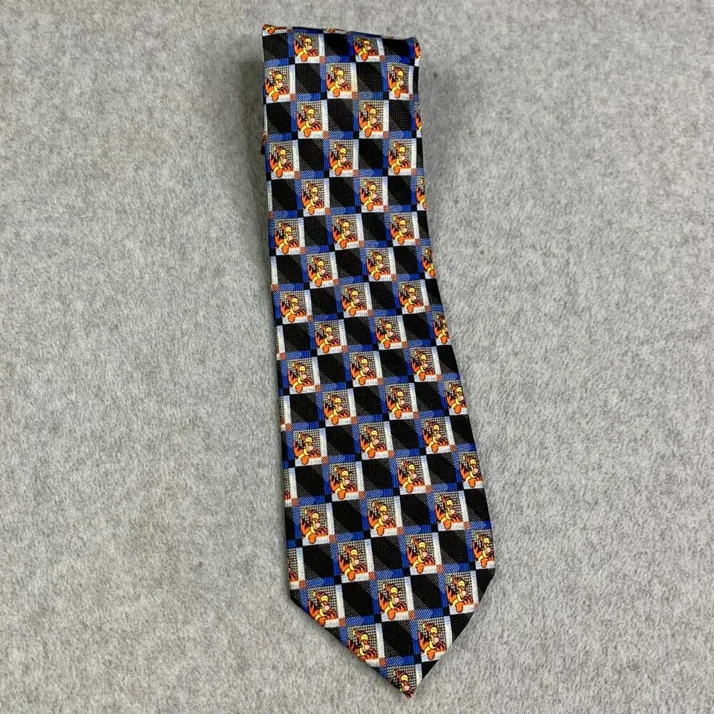 Disney Pooh Tigger Tie All Over Print Blue Black Mens